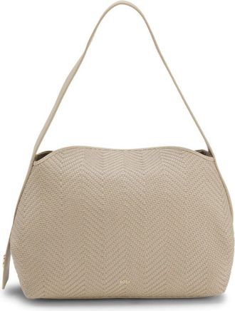 BOSS Woven shoulder bag with Double B monogram
