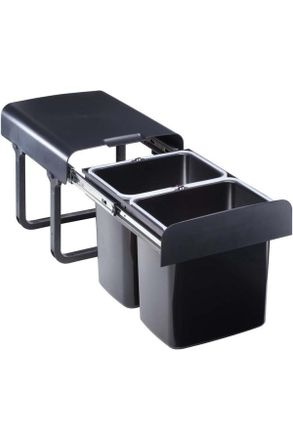 HKT Einbauabfallsammler, Schwarz, Kunststoff, 32 l, 35.5x36.5x47.3-91 cm, K&uuml;chen, K&uuml;chenausstattung, Abfallsysteme