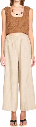 Mirth High-Rise Wide Leg Pants In Natural Linen