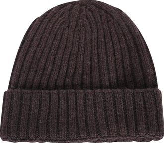 Dell'Oglio Riccio Beanie - Heren - Hoeden - Bruin - ONE Size - Kasjmier - Accessoires