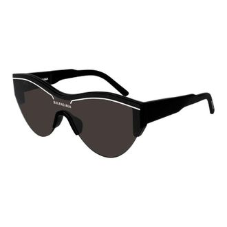 Balenciaga BB0004S001 Shield Semi-Rim Sunglasses - Black
