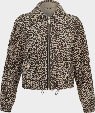 Gorski Metis Leopard-Print Suede Drawstring Jacket