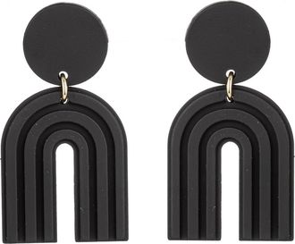 Eye Candy Los Angeles Double Loop Earrings in Black at Nordstrom Rack