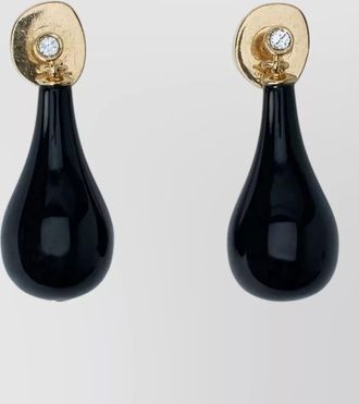 Toteme onyx crystal-embellished drop earrings