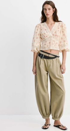 Mango Blusa pizzo floreale rosa - Donna - S - MANGO
