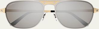 Cartier Mens CT0532SM Metal Aviator Sunglasses