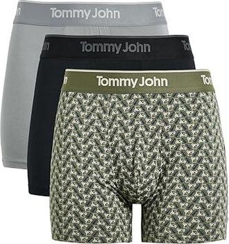 Tommy John Second Skin Modal 4 Boxer Brief 3-pack Mens Underwear Black/Monument/Golf Carts Four Leaf Clover : 2XL (44-46 Waist)