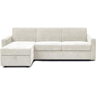 Habitat et Jardin Divano letto angolare reversibile Celia con meccanismo trasformabile express in tessuto - 3 posti - Beige
