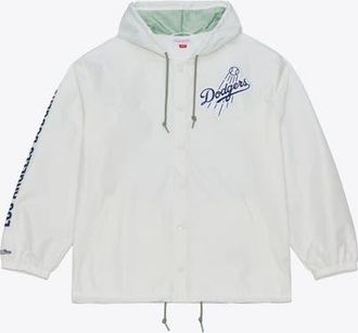 Mitchell & Ness Mens Mitchell & Ness White Los Angeles Dodgers Yacht Rock Coaches Full-Snap Hooded Windbreaker Jacket at Nordstrom, Size Small