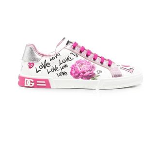 Dolce & Gabbana Schoenen, Dames, Wit, 40 EU, Leer, Portofino Light Calfskin Sneakers