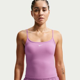 Nike Womens One Fitted Dri-FIT Cami Tank Top in Purple | IR1890-503