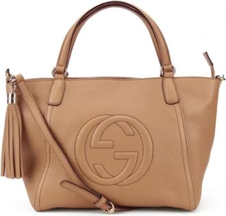 Gucci Tweedehands leren schoudertassen - Dames - Vintage Shopper - Beige - ONE Size - Leer - Vintage