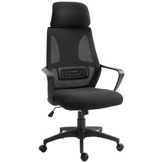 OEM Silla De Escritorio Ajustable Con Reposabrazos Reposacabezas Y Funci&oacute;n Basculante Carga 120 Kg 64x55x116-126 Cm Negro