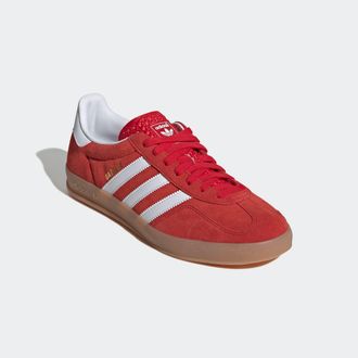 adidas Sneaker ADIDAS ORIGINALS GAZELLE INDOOR, Herren, Gr. 38,5, better scarlet, ftwr wei&szlig;, gum 2, Leder, Synthetik, Schuhe Sneaker