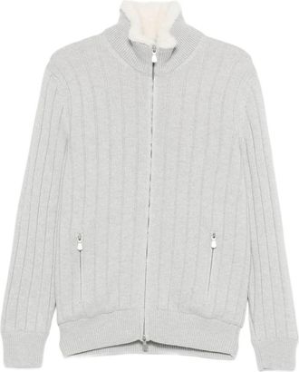 La Fileria Ribbed Zip Cardigan