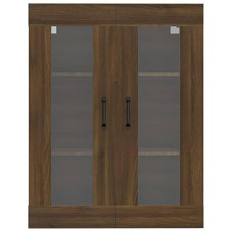 Berkfield Home Hanging Wall Cabinet Brown Oak 69.5x34x90 cm