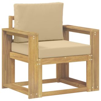 vidaXL 2 Pieza Conjunto De Sof&aacute;s De Exterior Poli&eacute;ster Blanco Y Beige Vidaxl