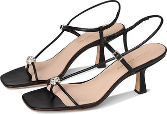 Loeffler Randall Triana Strappy Mid-heel Sandal W/Ball Womens Shoes Black/Gold Crystal : 7.5 B - Medium, Leather