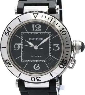 Cartier Pre-owned Pasha Seatimer W31077U2 - Heren - Vintage Horloges - Zwart - ONE Size - Vintage