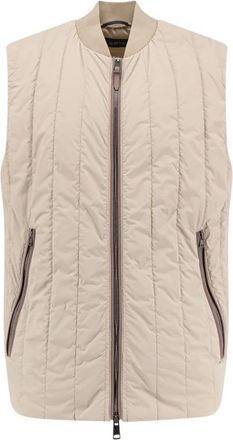 HUGO BOSS Gewatteerd Vest - Heren - Bodywarmers - Beige - XL - Su&egrave;de - Jassen