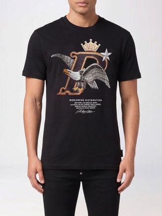Philipp Plein T-shirt in cotone con logo e strass