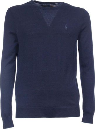 Polo Ralph Lauren Rondgebreide trui - Heren - Ronde hals truien - Blauw - S - Wol - Truien & Vesten