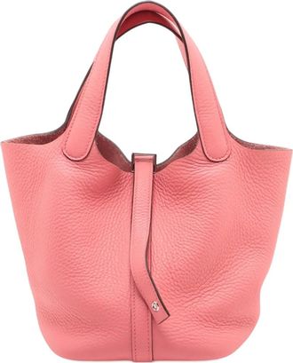 Hermès Borsa a mano Picotin Lock 18 in pelle Clemence 2024 - Rosa