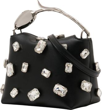 Erdem Womens Mini Bloom Bag Leather Black Calfskin Handbags-purses