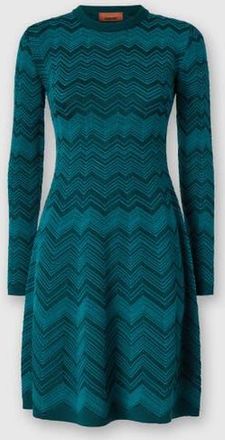 Missoni Long Sleeve Short Dress With Chevron Pattern in Multicoloured at Nordstrom, Size 44 It