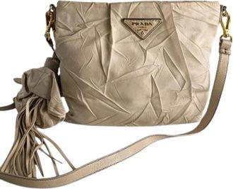 Prada Pre-owned Vintage Cross Body Bag - Dames - Vintage Schoudertas - Beige - ONE Size - Nylon - Vintage