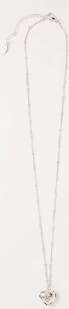 Fat Face FatFace Silver Tone Heart Filagree Necklace