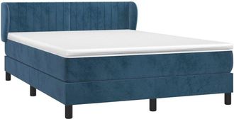 vidaXL Cama Box Spring Con Colch&oacute;n Terciopelo Azul Oscuro 140x190 Cm Vidaxl