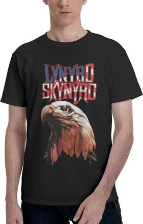 Generic Mens Skynyrd Rock Band Lynyrd Printed Cotton Shirt Simple and Practical Top Casual and Sport Shirts Black XL