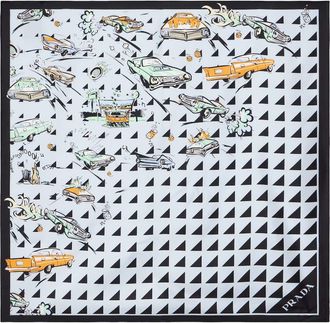 Prada Printed silk twill scarf