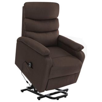 vidaXL Sill&oacute;n De Masaje Elevable De Tela Marr&oacute;n Vidaxl