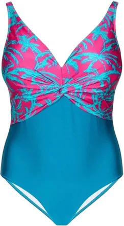 Fiorella Rubino Crossover Badpak uit &eacute;&eacute;n stuk - Dames - Badpakken - Blauw - L - Polyester - Badmode