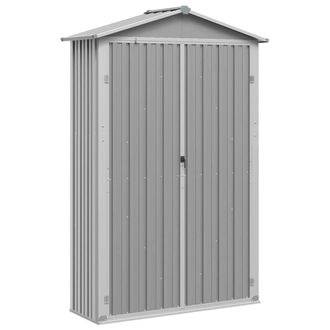 Berkfield Home Garden Shed Grey 116x45x175 cm Galvanised Steel | Size: 116 x 45 x 175 cm