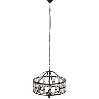 Wanderlust Deco Wanderlust Deco - L&aacute;mpara De Techo Redonda De Madera Y Metal Negro D63x63x63h Cm