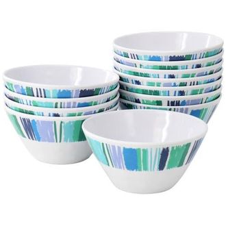 Gibson Home Tropical Sway Orleans 12 Piece 6 Inch Melamine Bowl Set in Blue at Nordstrom