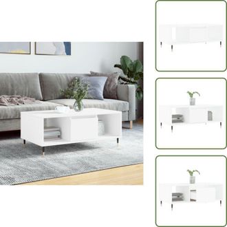 vidaXL Tavolino da soggiorno - vidaXL Tavolino da Salotto Bianco 90x50x36,5 cm in Legno Multistrato - Tavolino moderno