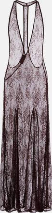 Adriana Degreas Sheer open-back lace maxi dress