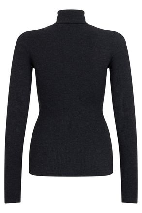 A Gold E Ribbed Knit Turtleneck Sweater - Black