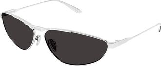 Balenciaga BB0417S 002 Mens Sunglasses Silver Size 66