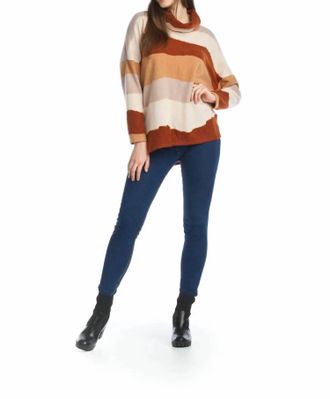 Papillon Striped Oversized Cowl Neck Sweater In Multi