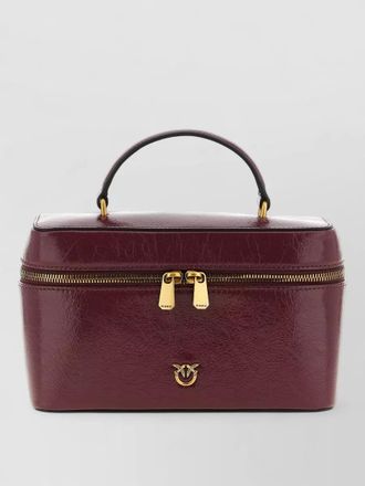 Pinko mini leather bag textured handle hardware