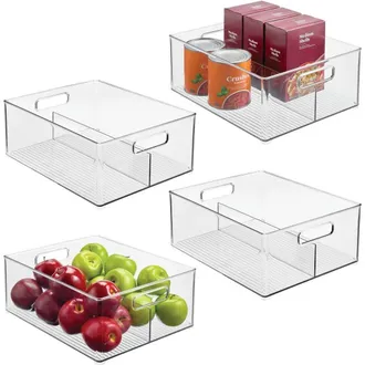 iDesign Linus Divided Pantry Bin with Handles - Set of 4 - Clear at Nordstrom