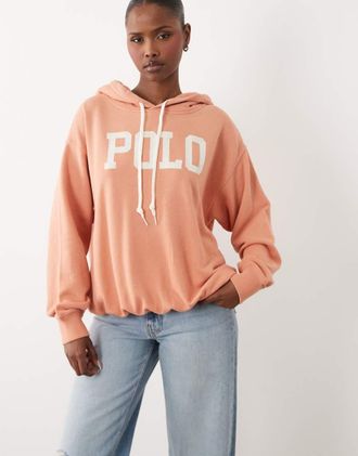 Polo Ralph Lauren Felpa con cappuccio comoda rosa polvere slavato