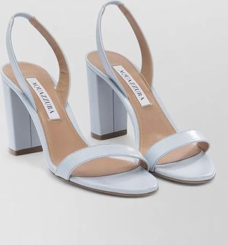 Aquazzura leather so nude block 85mm sandals