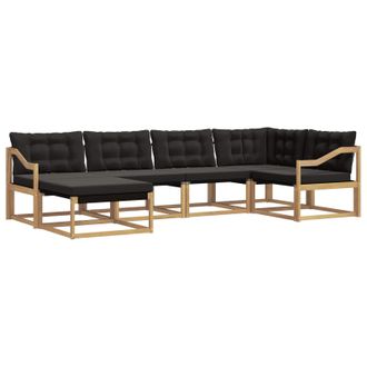 vidaXL Conjunto De Sof&aacute;s De Exterior Con Coj&iacute;n 6 Pcs Blanco Y Negro Vidaxl