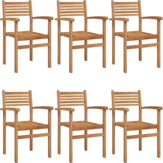 vidaXL Vidaxl - Garden Stacking Chairs 6 pcs Brown 55.5 x 55.5 x 90 cm